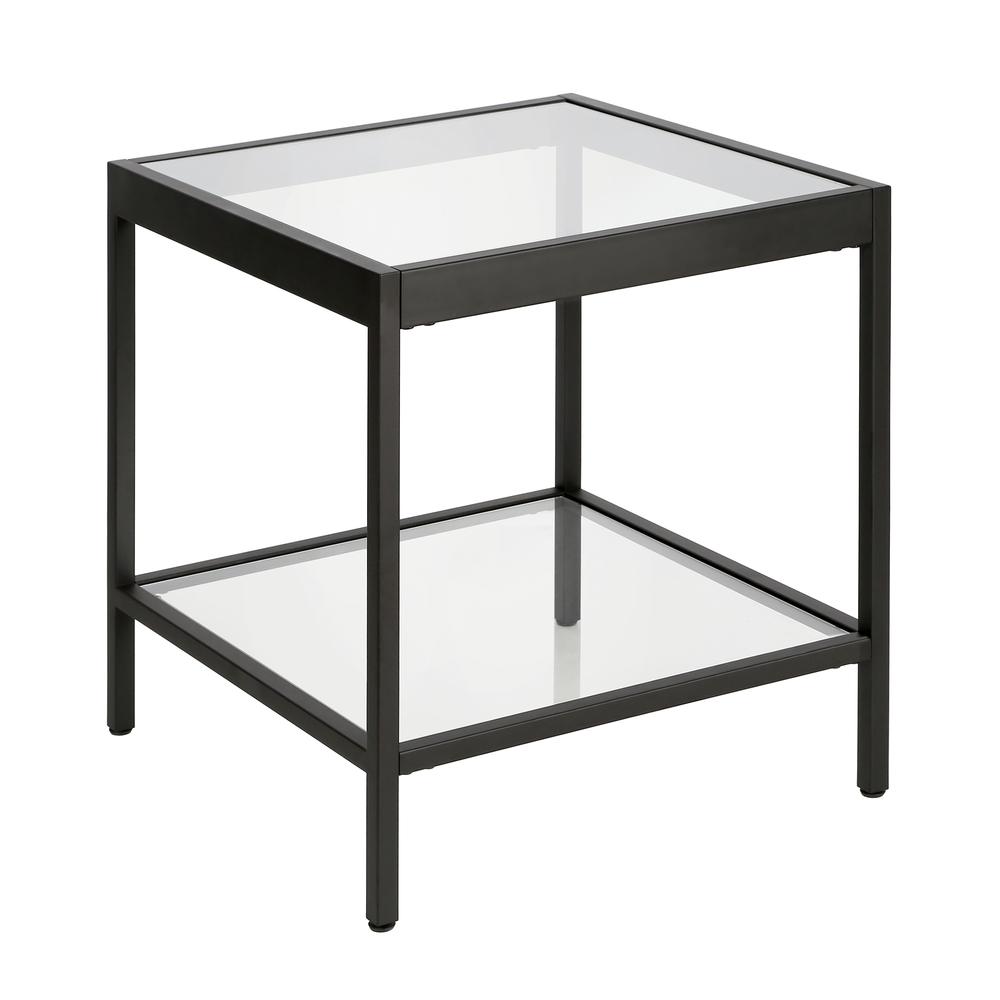 Alexis 20'' Wide Square Side Table in Blackened Bronze. Picture 1