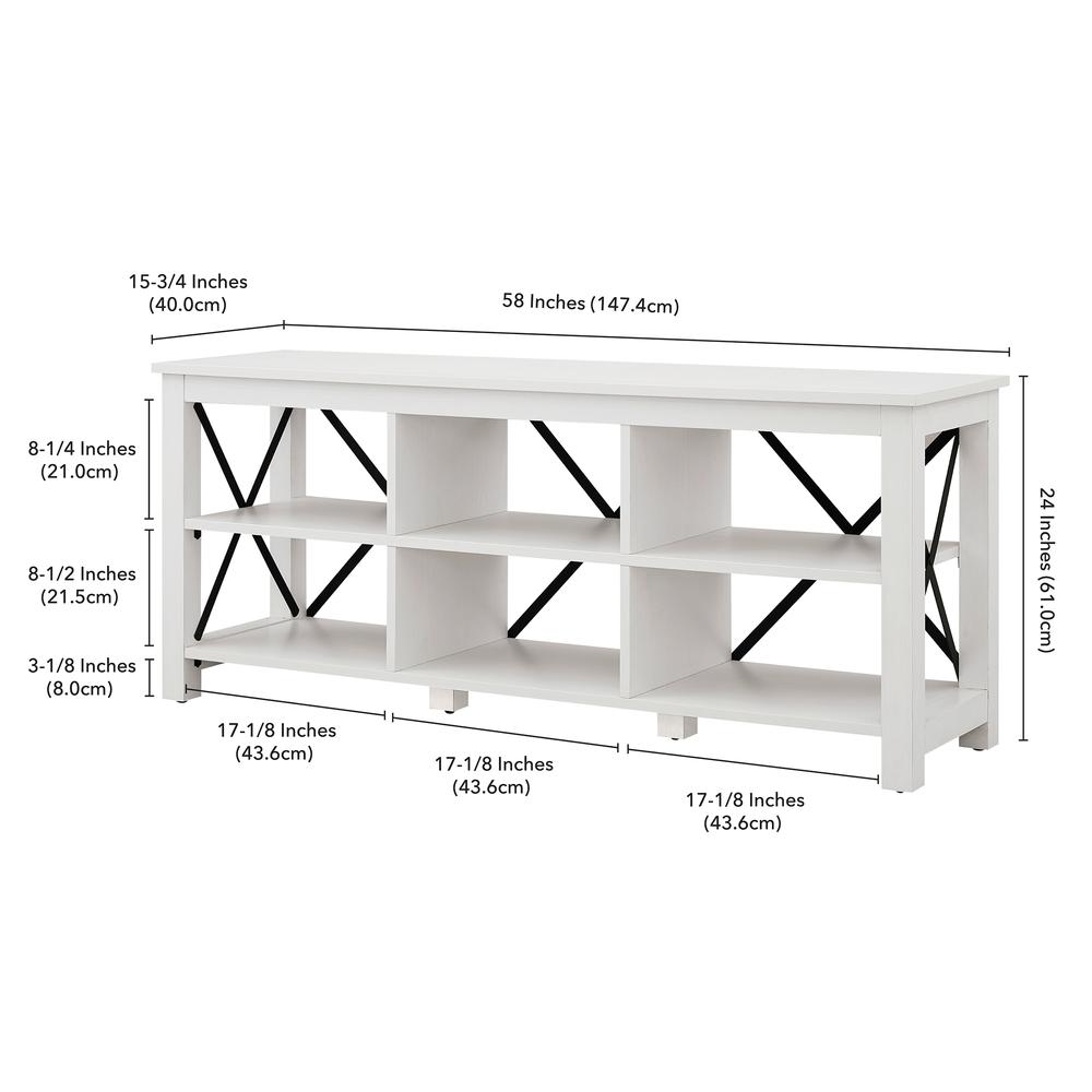 Sawyer Rectangular TV Stand for TV's up to 65" in White. Picture 5