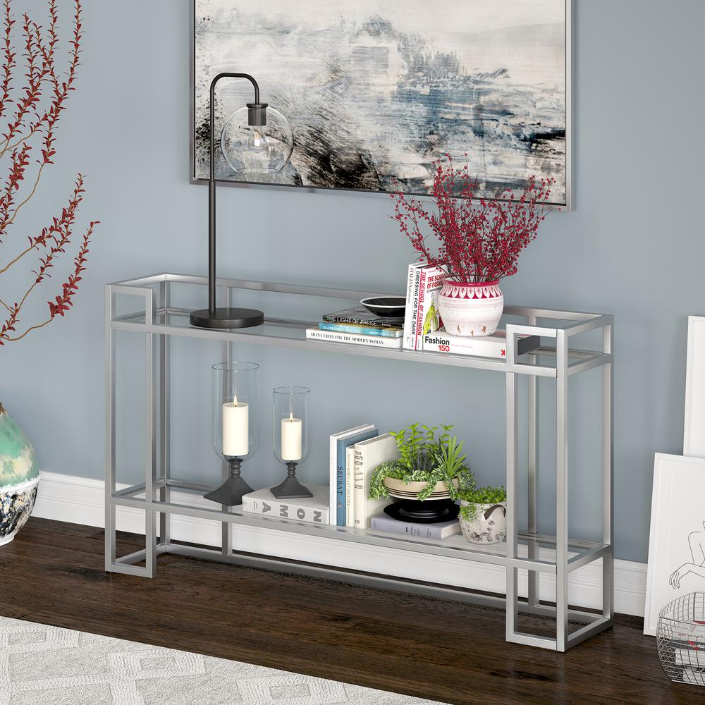 Uriel 52'' Wide Rectangular Console Table in Silver. Picture 2