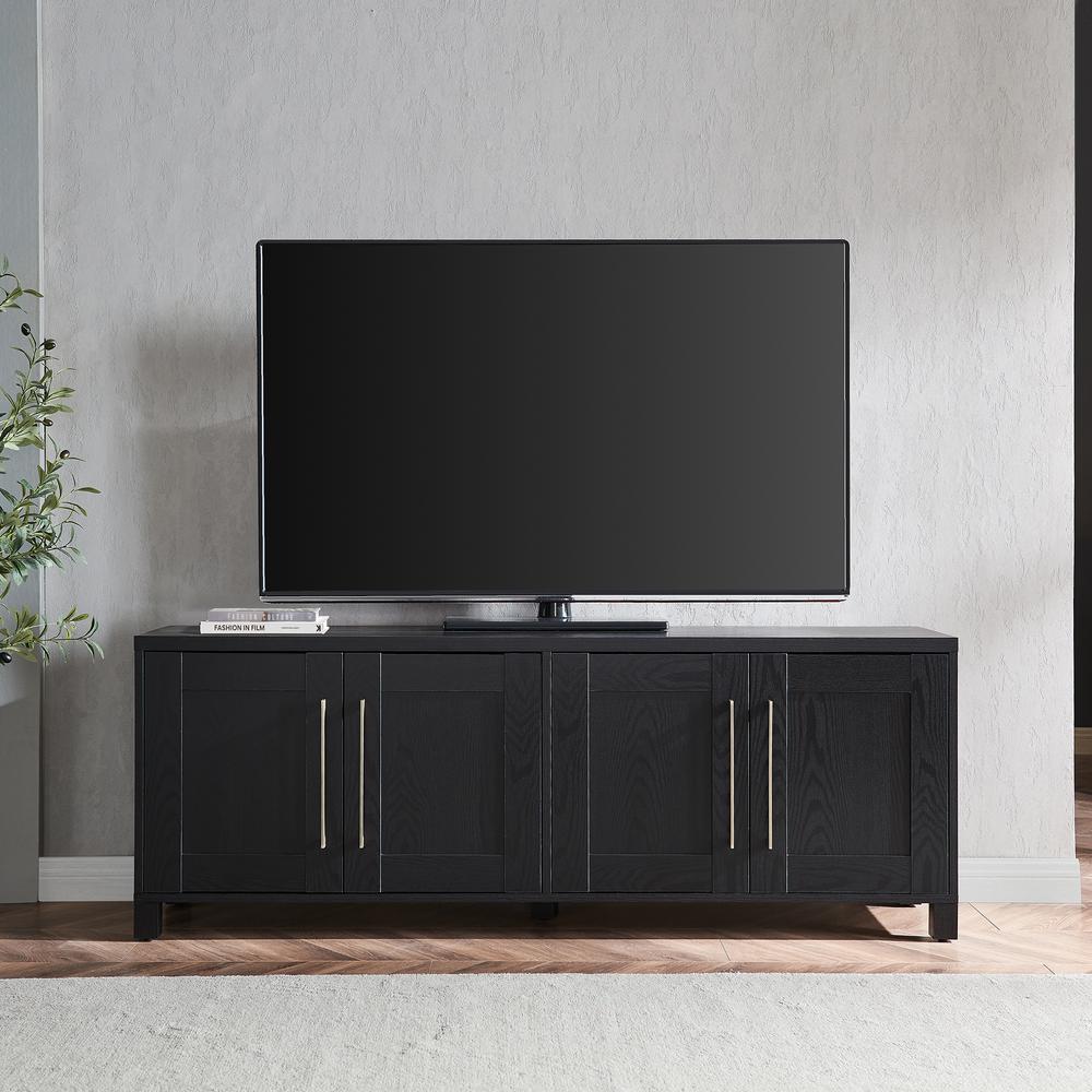 Chabot Rectangular TV Stand for TV's up to 80" in Black Grain. Picture 4
