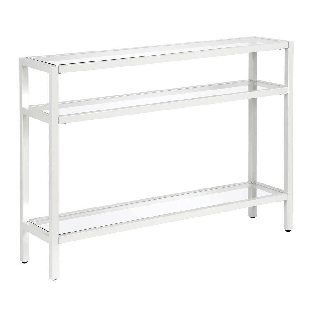 Sivil 42'' Wide Rectangular Console Table in White. Picture 1