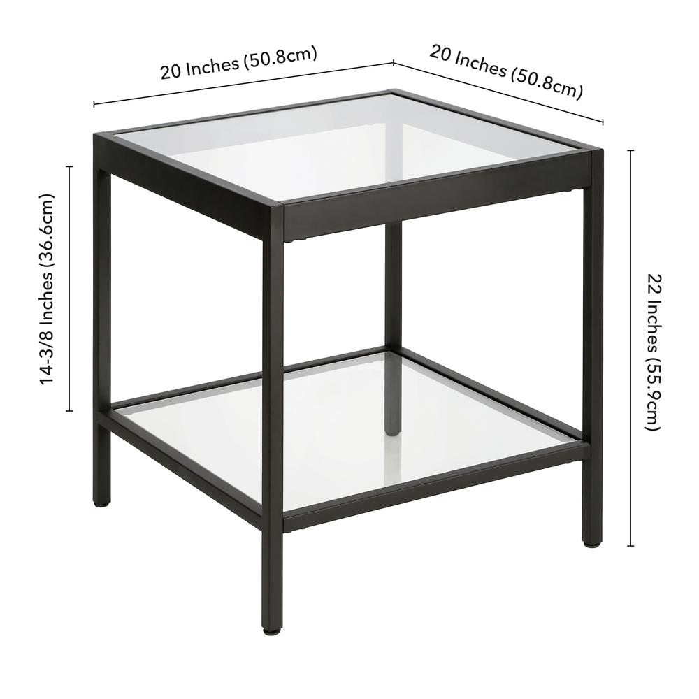 Alexis 20'' Wide Square Side Table in Blackened Bronze. Picture 5