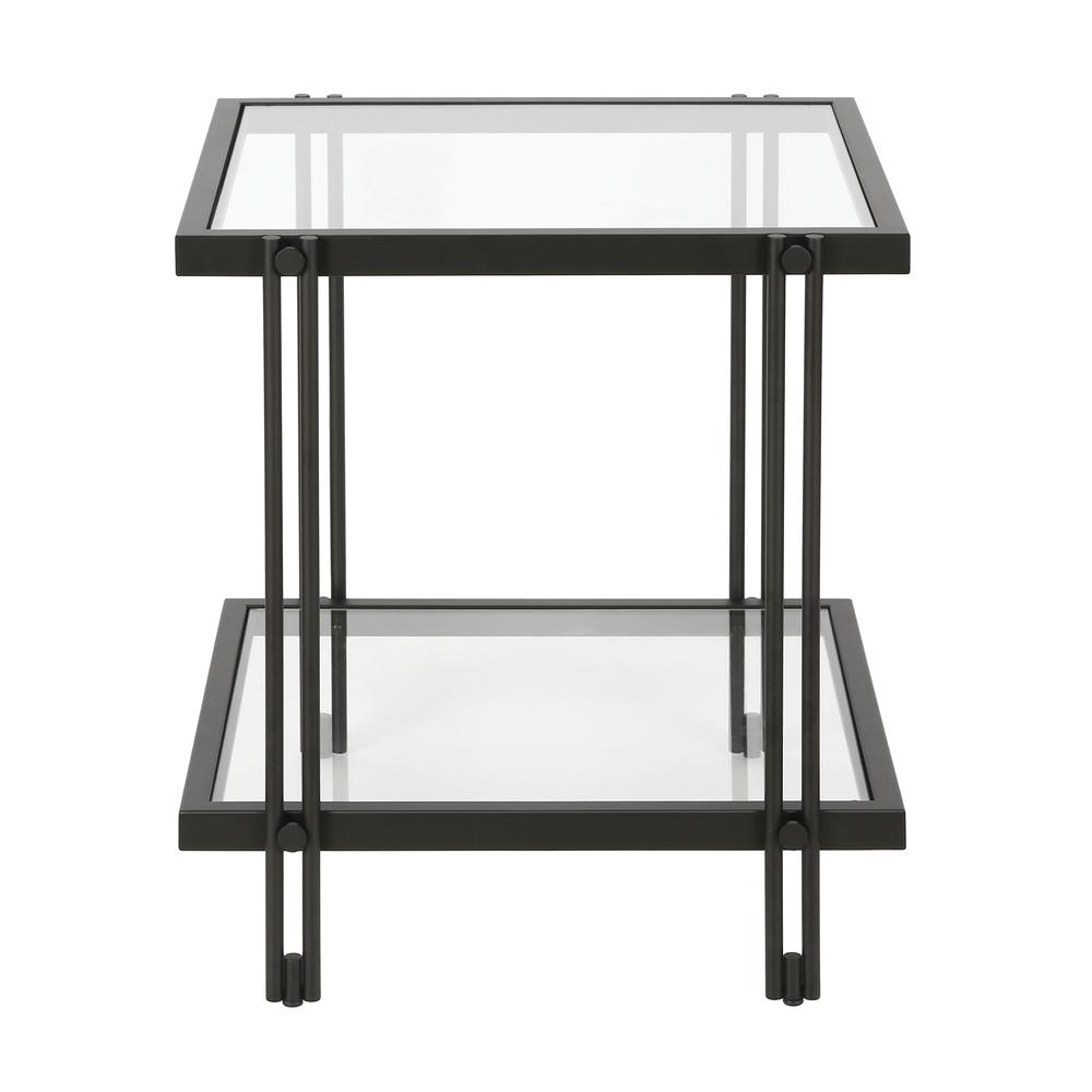 Inez 20'' Wide Square Side Table in Blackened Bronze. Picture 3