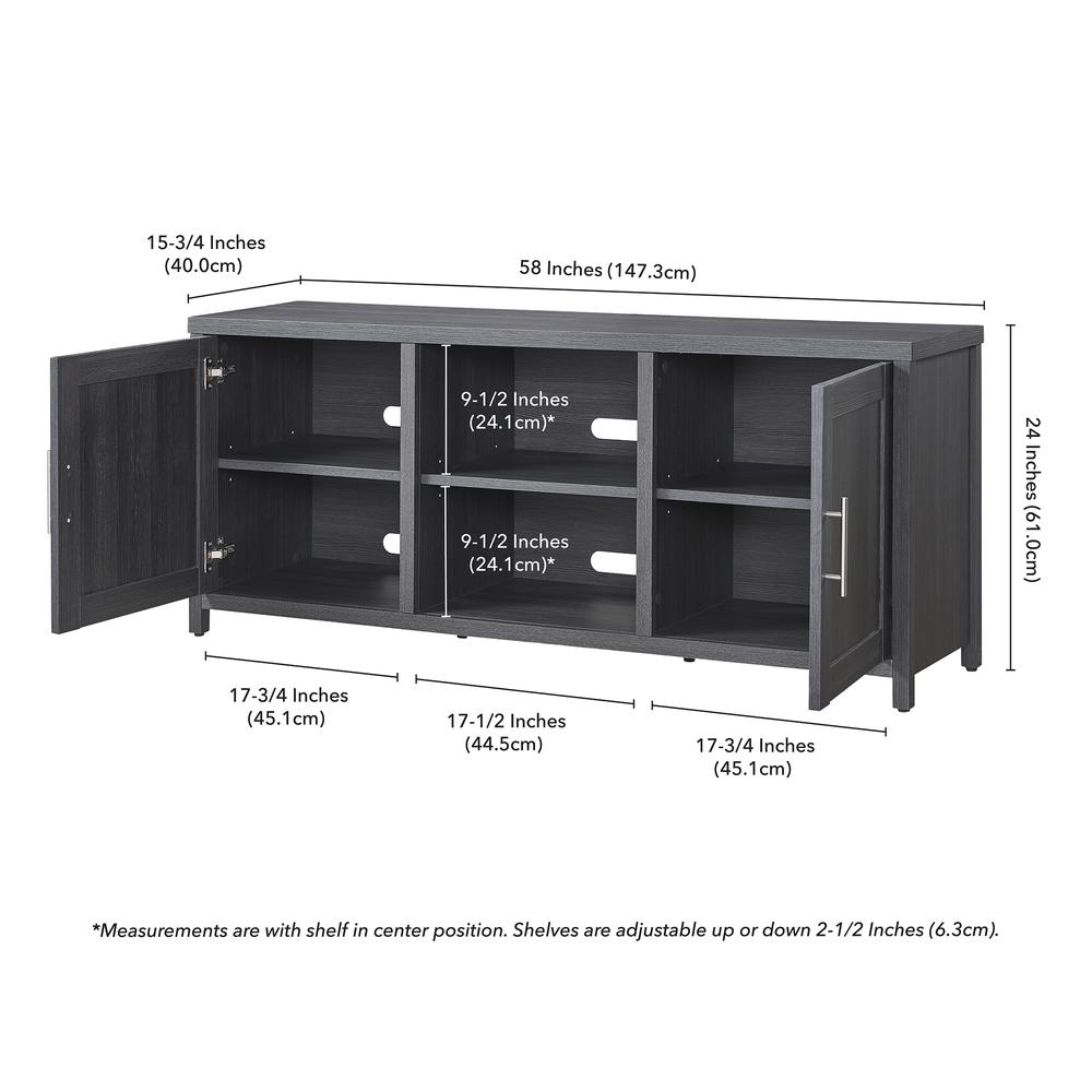 Strahm Rectangular TV Stand for TV's up to 65" in Charcoal Gray. Picture 4