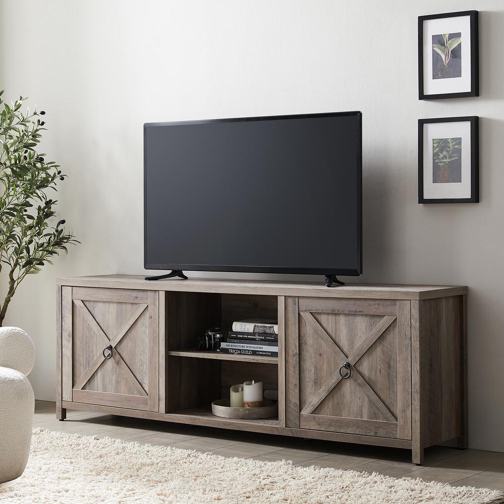 Granger Rectangular TV Stand for TV's up to 80" in Gray Oak. Picture 2