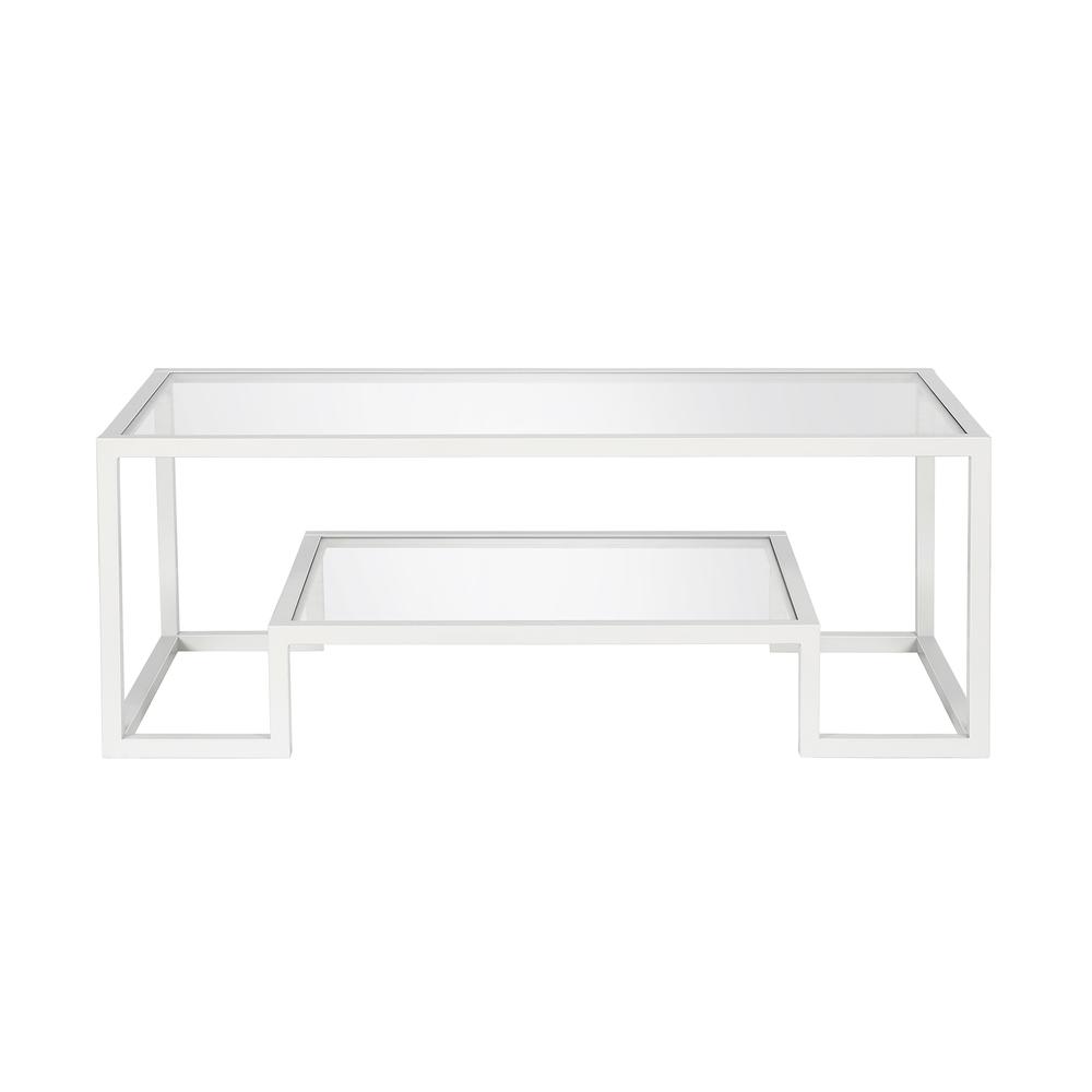 Athena 45'' Wide Rectangular Coffee Table in White. Picture 3