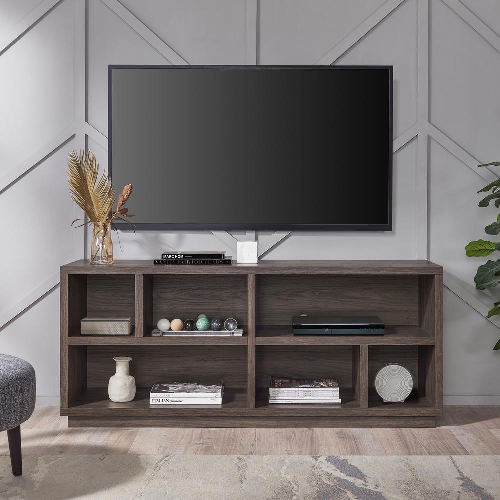 Bowman Rectangular TV Stand for TV's up to 65" in Alder Brown. Picture 4