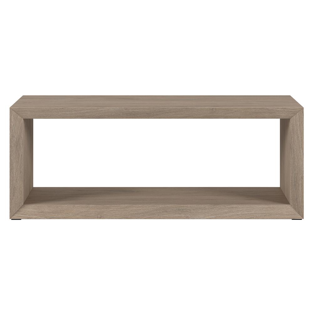 Osmond 48" Wide Rectangular Coffee Table in Antiqued Gray Oak. Picture 1