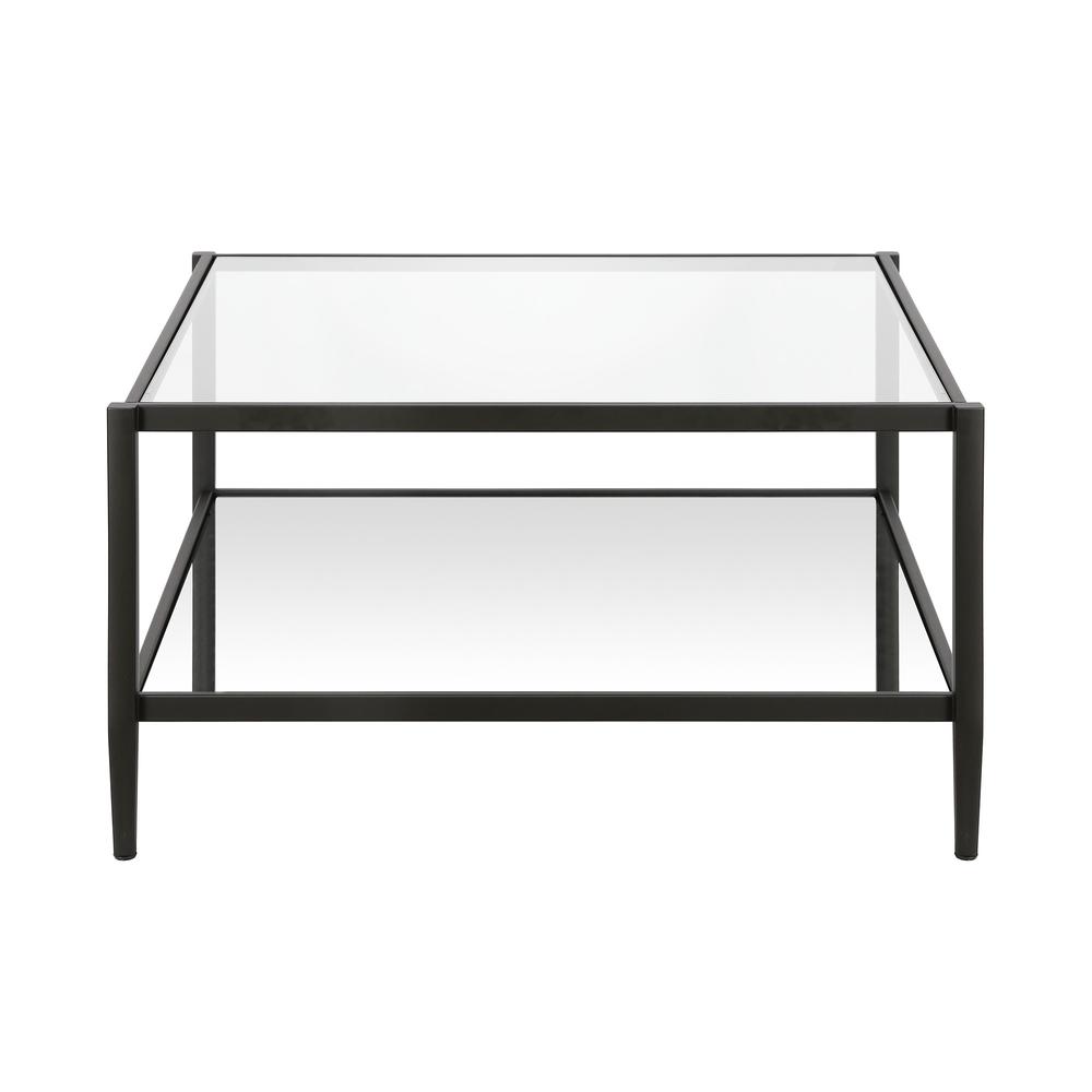 Hera 32'' Wide Square Coffee Table in Blackened Bronze. Picture 3