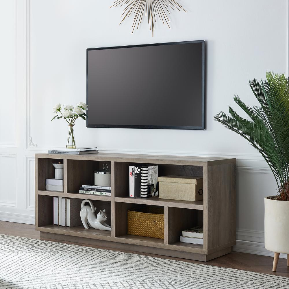 Bowman Rectangular TV Stand for TV's up to 65" in Gray Oak. Picture 2