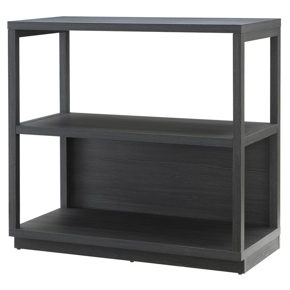 Thalia 33'' Tall Rectangular Bookcase in Charcoal Gray. Picture 2