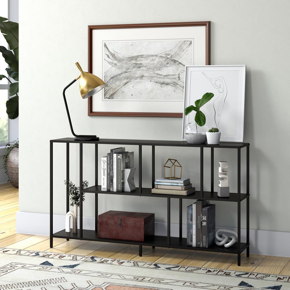 Winthrop 52'' Wide Rectangular Console Table in Blackened Bronze. Picture 4