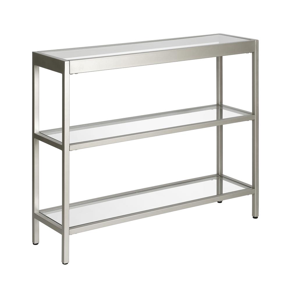 Alexis 36'' Wide Rectangular Console Table in Satin Nickel. Picture 1
