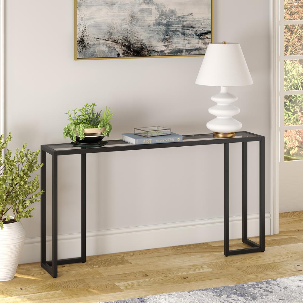 Oscar 55'' Wide Rectangular Console Table in Blackened Bronze. Picture 2