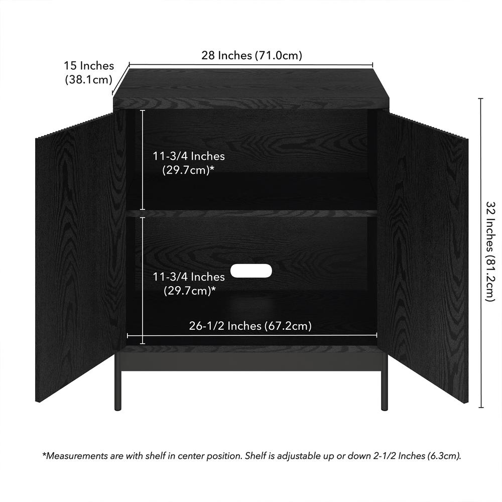 Whitman 28" Wide Rectangular Accent Cabinet in Black Grain. Picture 5