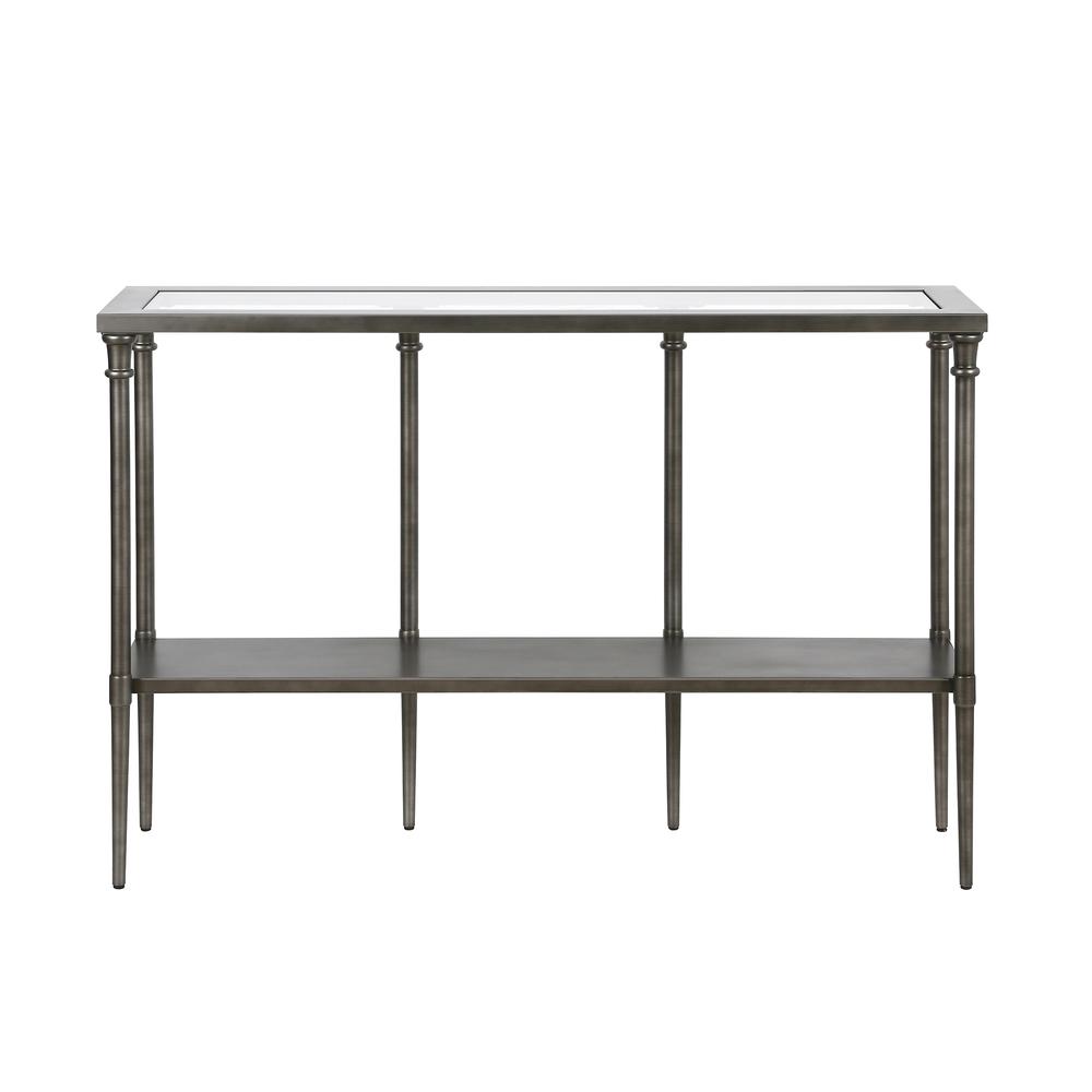 Dafna 45'' Wide Rectangular Console Table in Aged Steel. Picture 3
