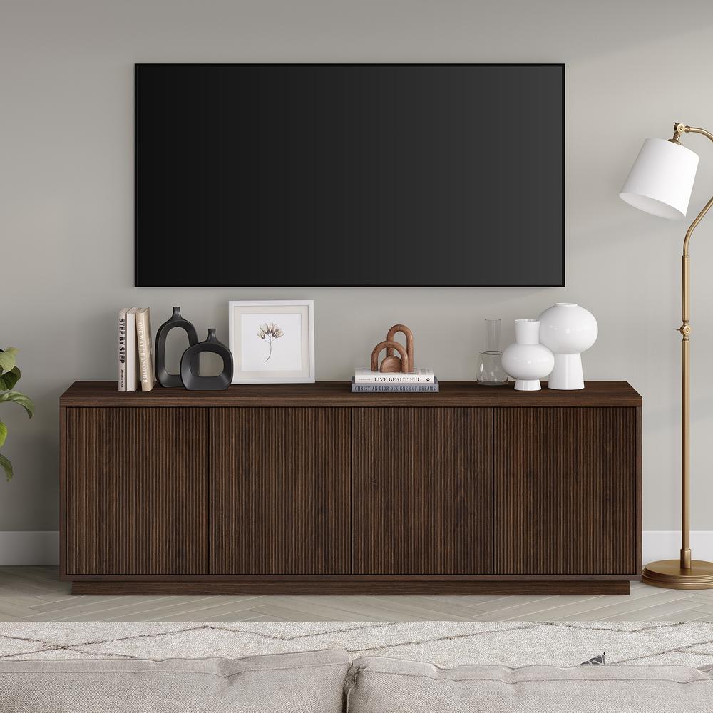 Hanson Rectangular TV Stand for TV's up to 75" in Alder Brown. Picture 2