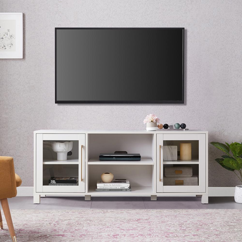 Quincy Rectangular TV Stand for TV's up to 65" in White. Picture 4