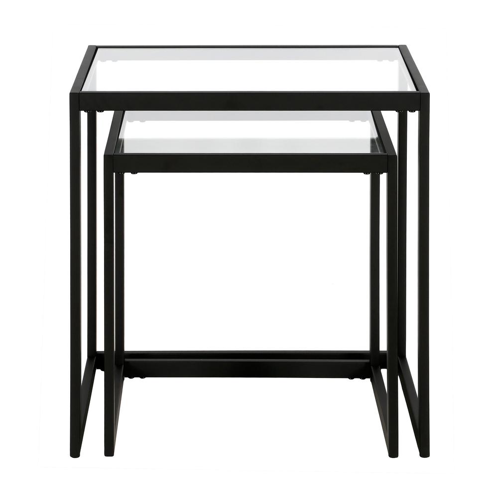 Rocco Rectangular Nested Side Table in Blackened Bronze. Picture 3