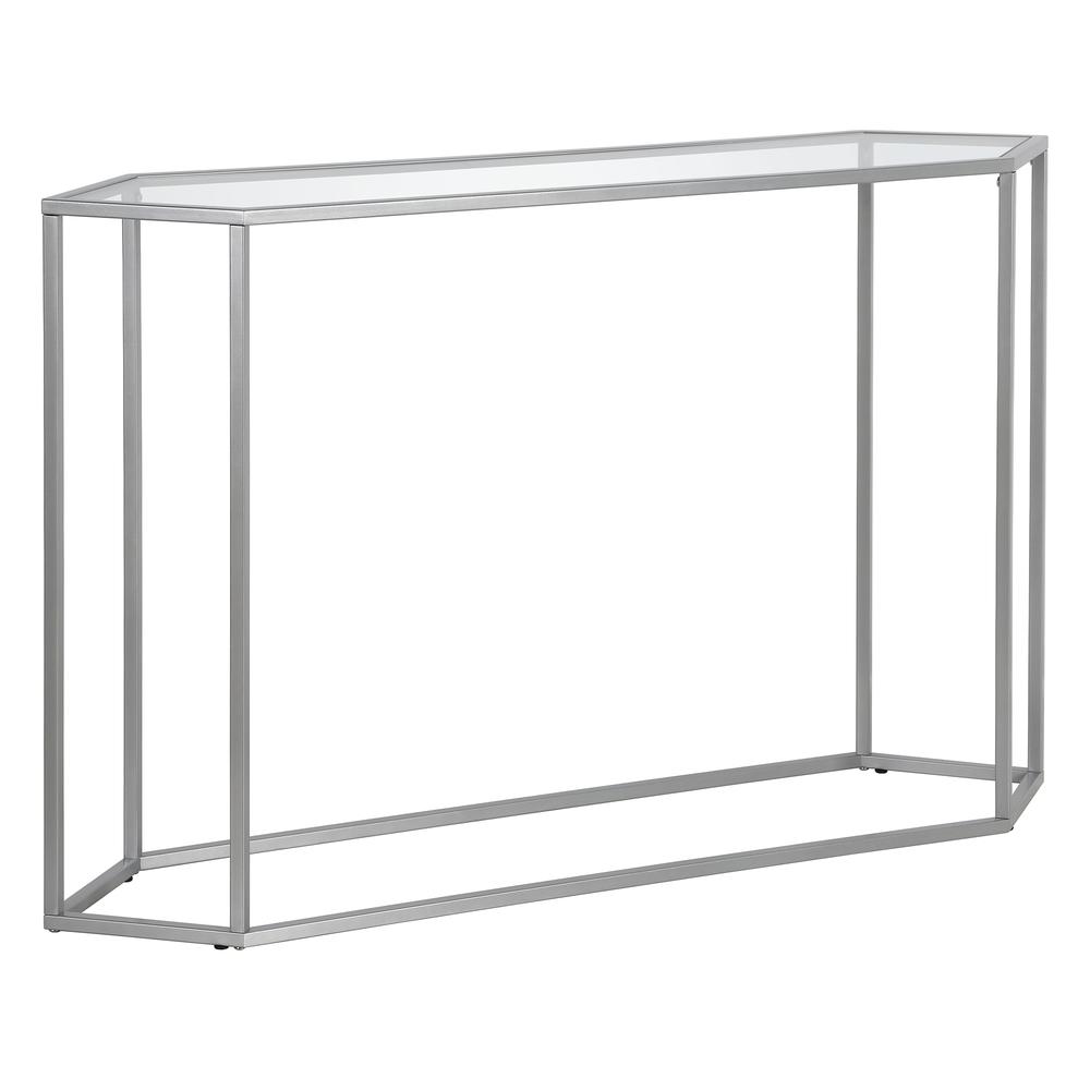 Beck 48'' Wide Hexagonal Console Table in Silver. Picture 1