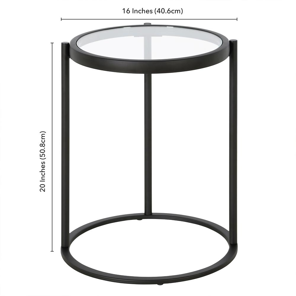 Duxbury 16'' Wide Round Side Table in Blackened Bronze. Picture 5