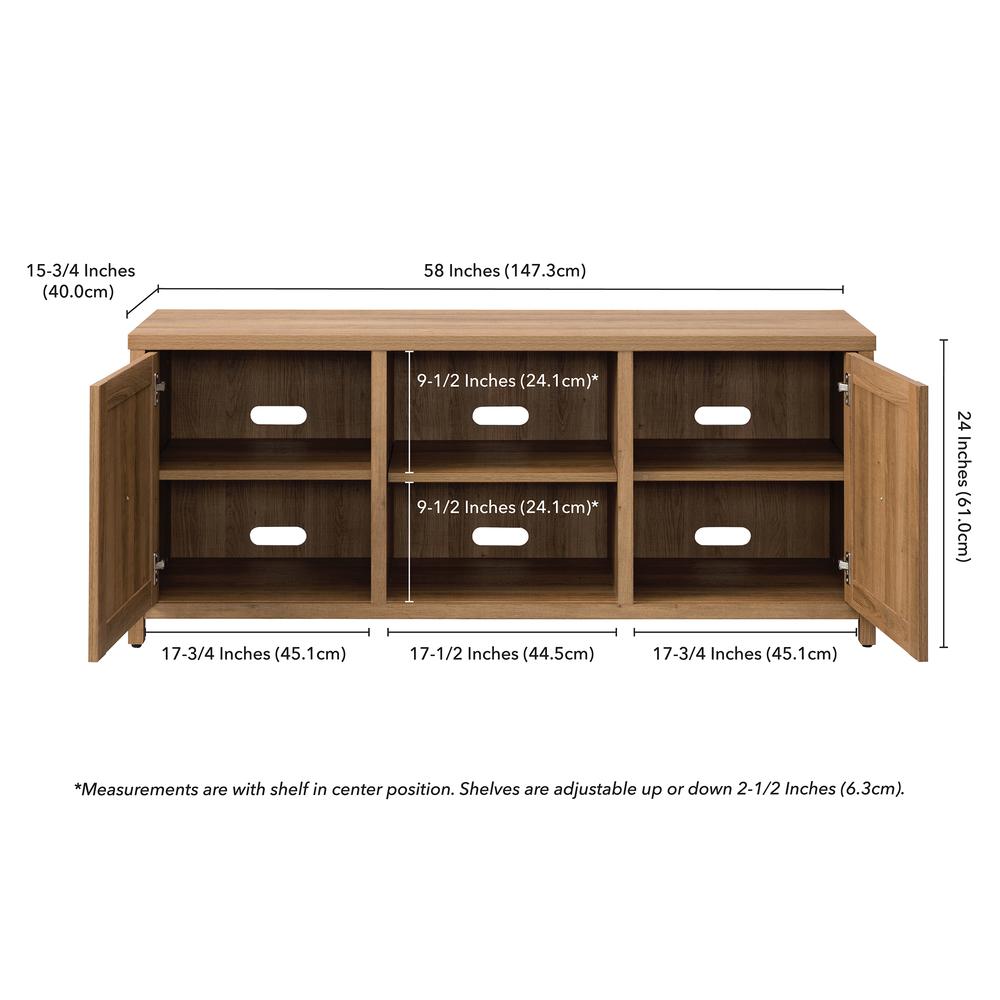 Granger Rectangular TV Stand for TV's up to 65" in Golden Oak. Picture 5