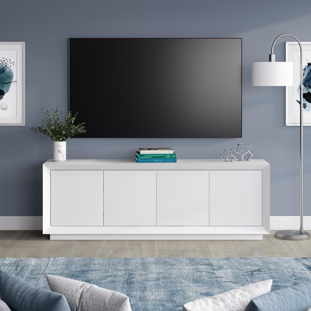 Oswald Rectangular TV Stand for TV's up to 75" in White. Picture 2