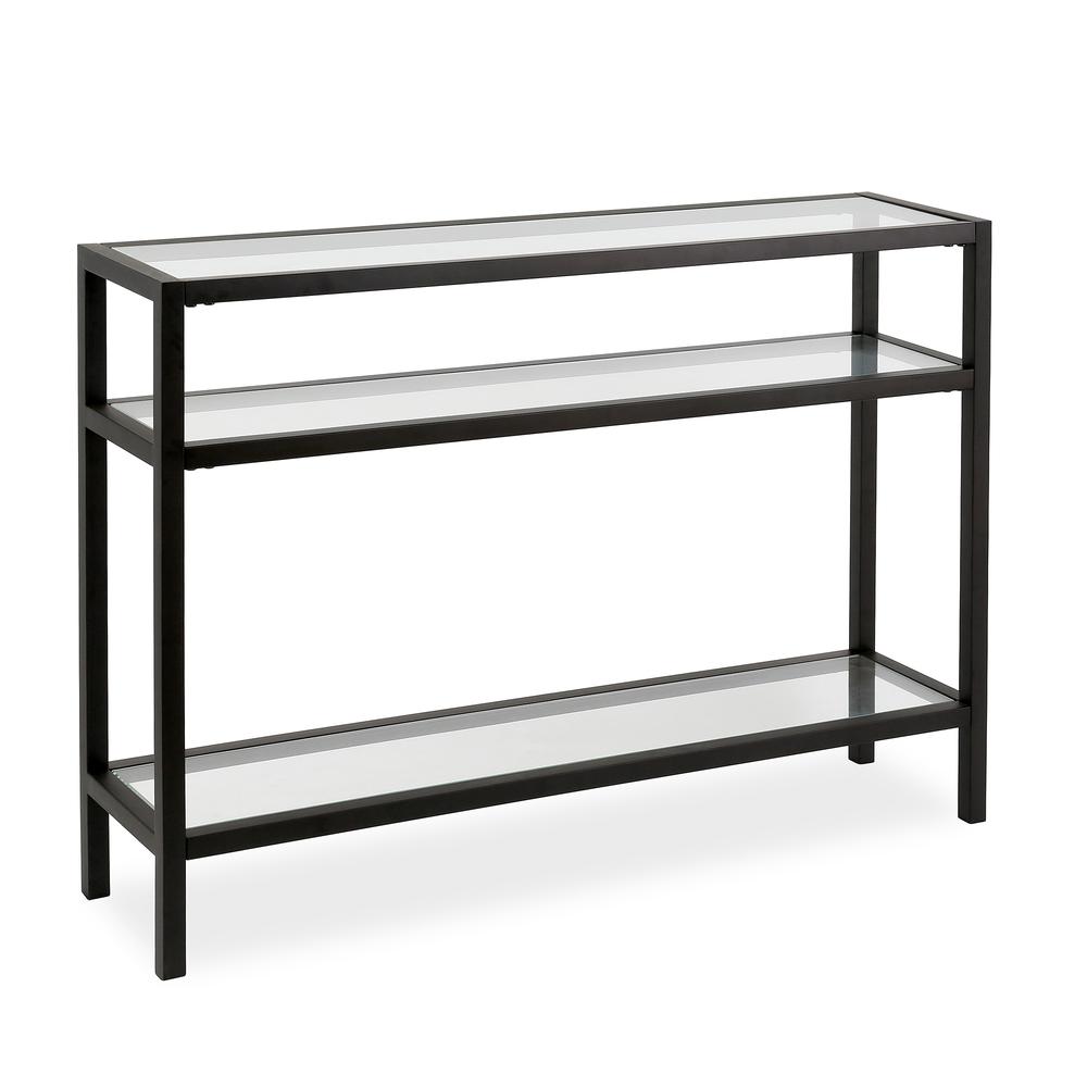 Sivil 42'' Wide Rectangular Console Table in Blackened Bronze. Picture 1