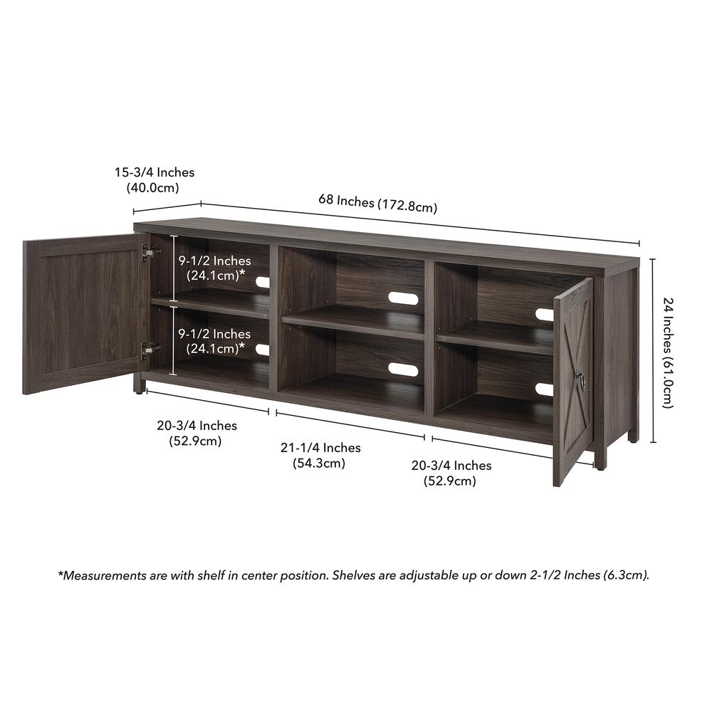 Granger Rectangular TV Stand for TV's up to 80" in Alder Brown. Picture 5
