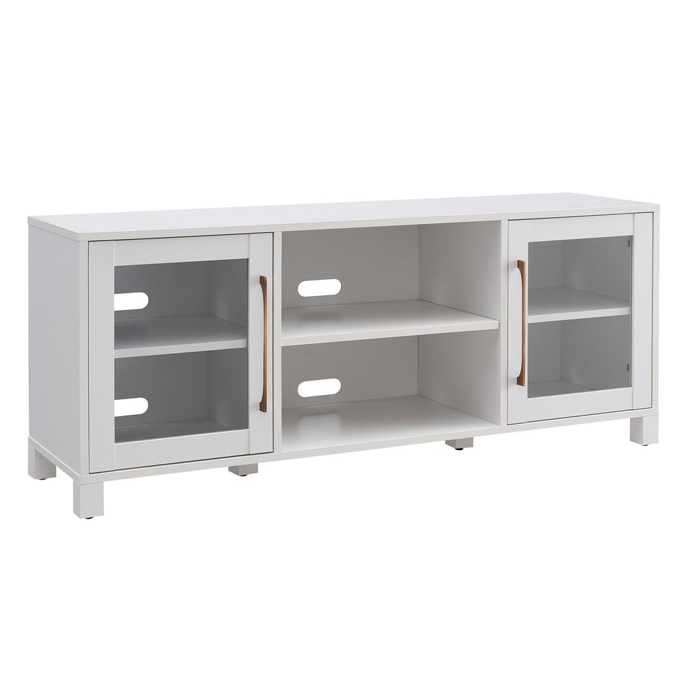 Quincy Rectangular TV Stand for TV's up to 65" in White. Picture 1