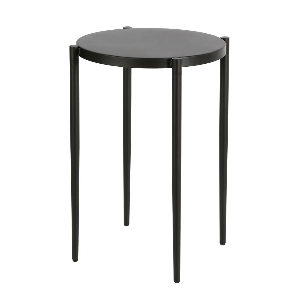 Wayne 18'' Wide Round Side Table in Blackened Bronze. Picture 1