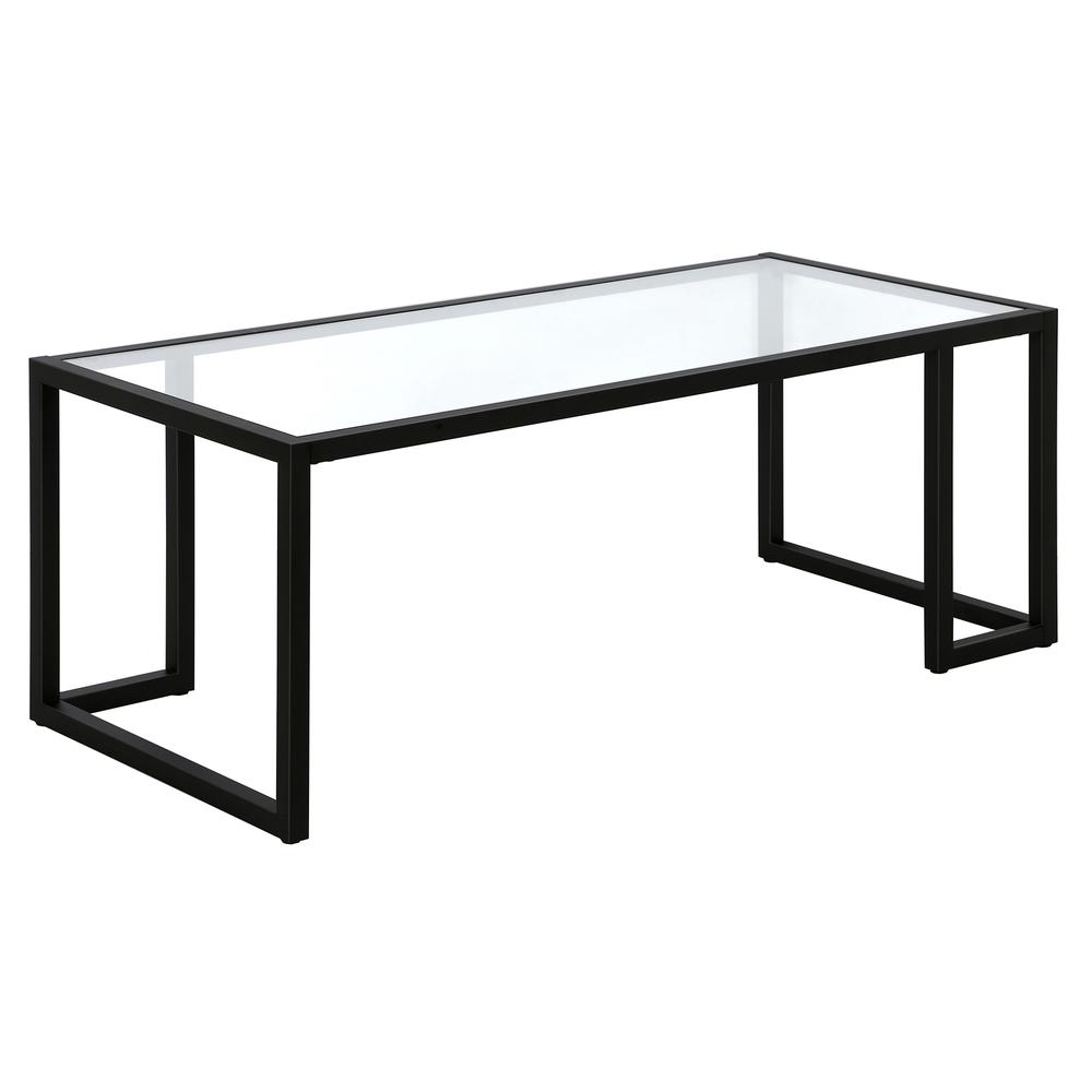 Oscar 45'' Wide Rectangular Coffee Table in Blackened Bronze. Picture 1