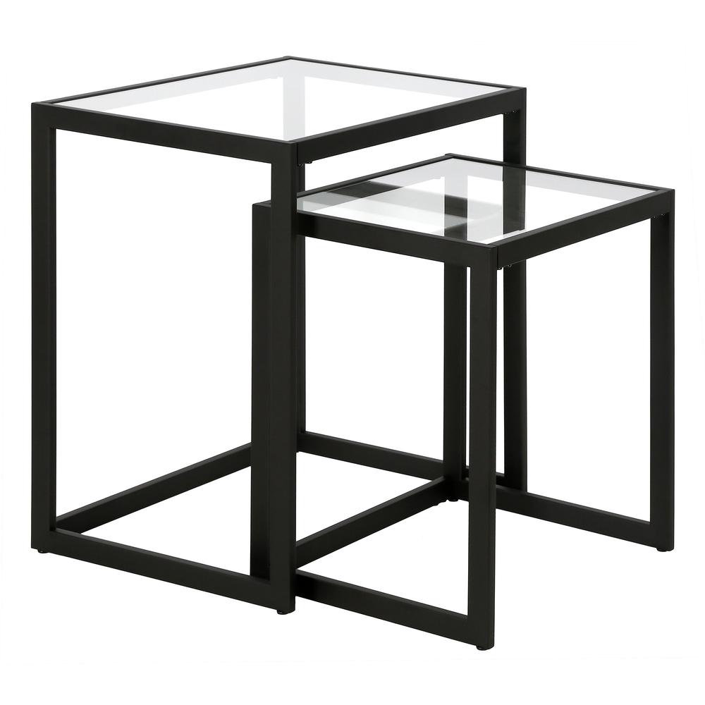 Rocco Rectangular Nested Side Table in Blackened Bronze. Picture 1