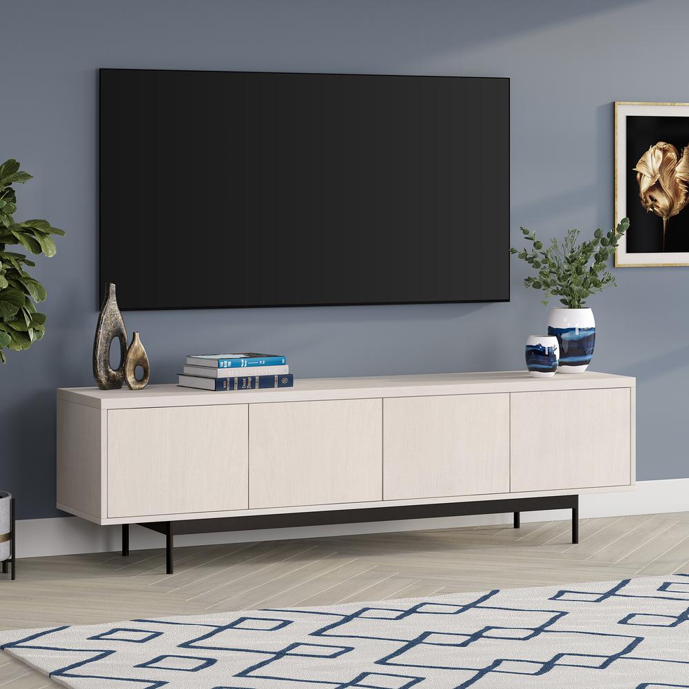 Abington Rectangular TV Stand for TV's up to 75" in Alder White. Picture 4