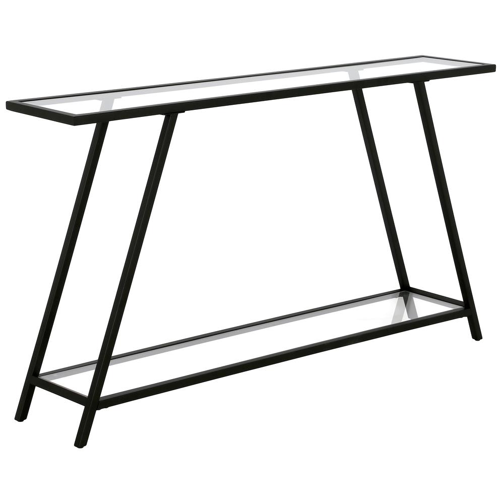 Yair 52'' Wide Rectangular Console Table in Blackened Bronze. Picture 1