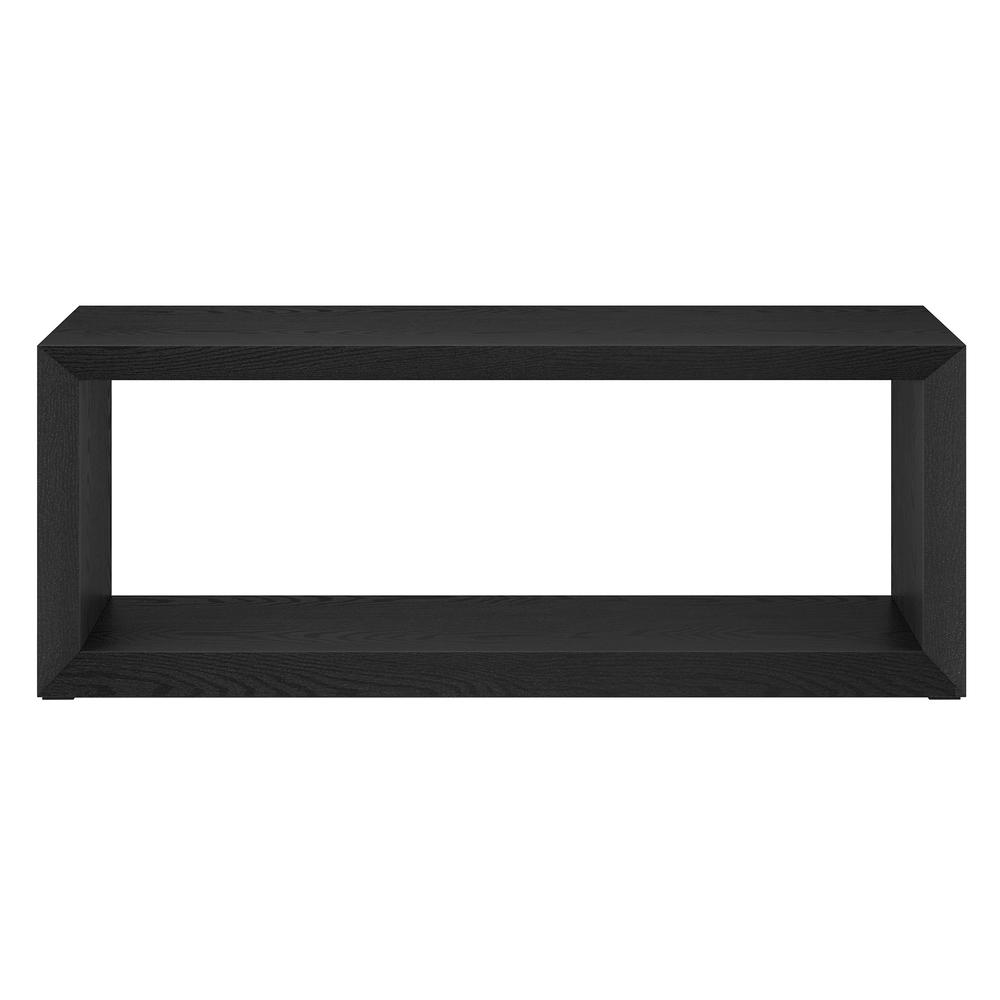 Osmond 48" Wide Rectangular Coffee Table in Black Grain. Picture 3