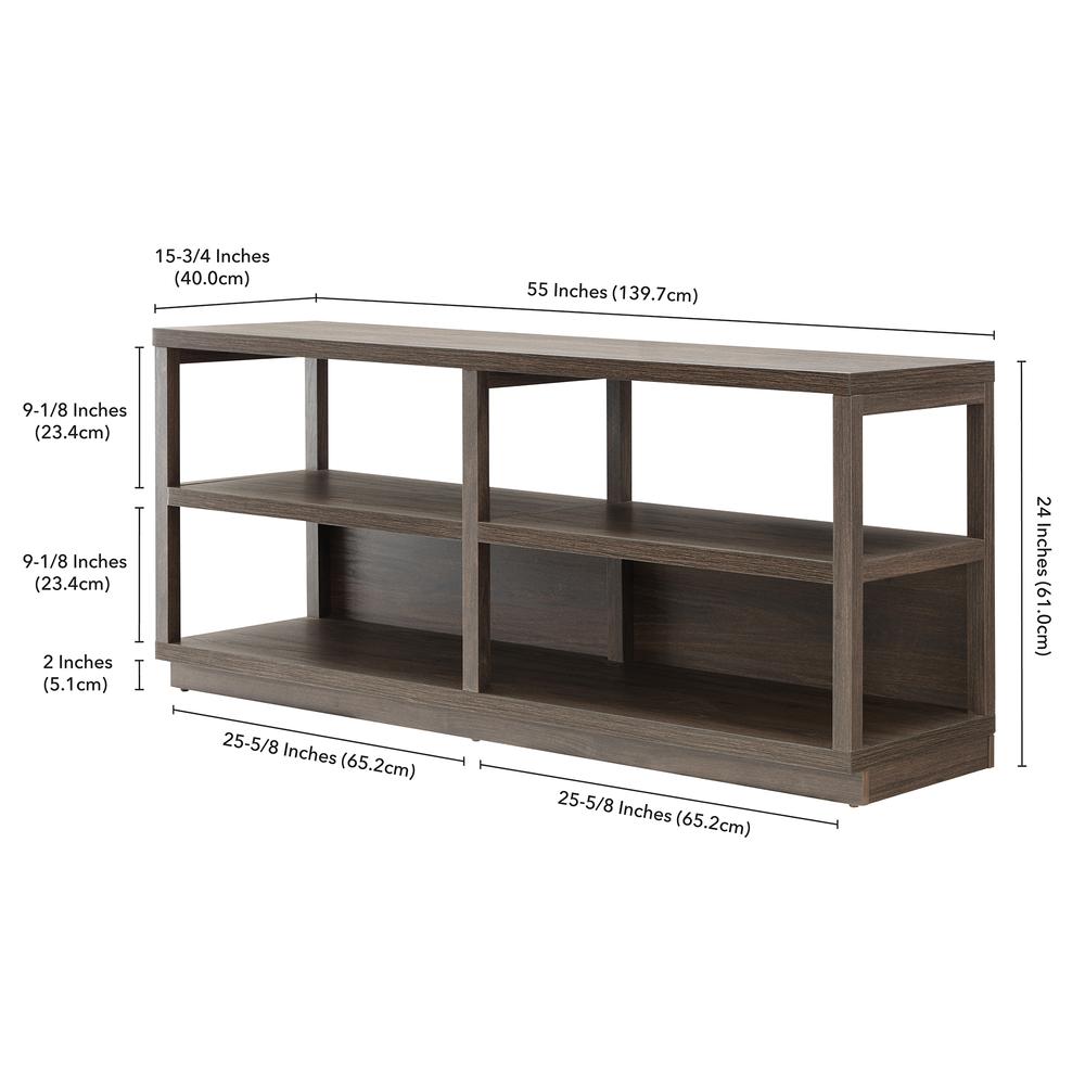 Thalia Rectangular TV Stand for TV's up to 60" in Alder Brown. Picture 5