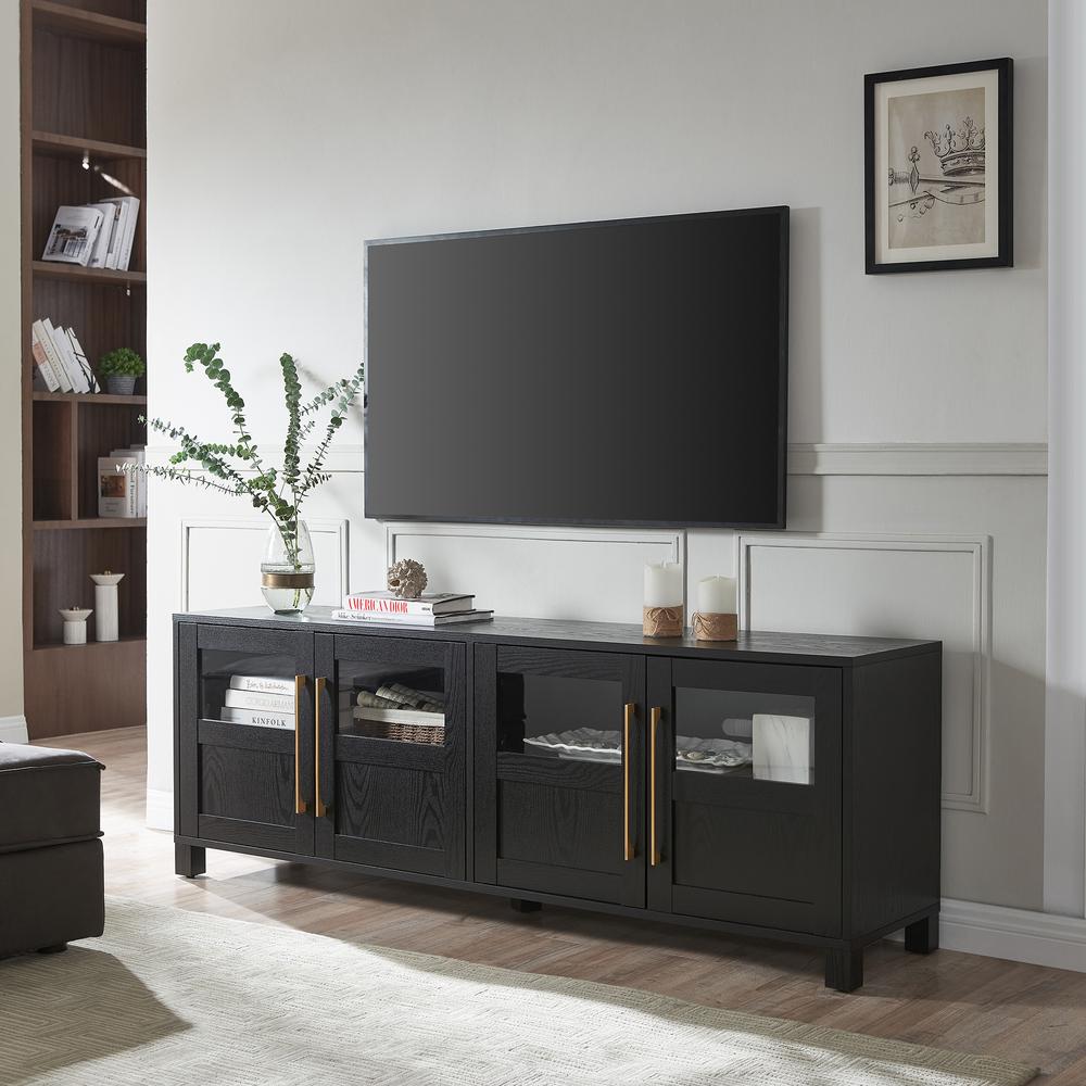 Holbrook Rectangular TV Stand for TV's up to 75" in Black Grain. Picture 4