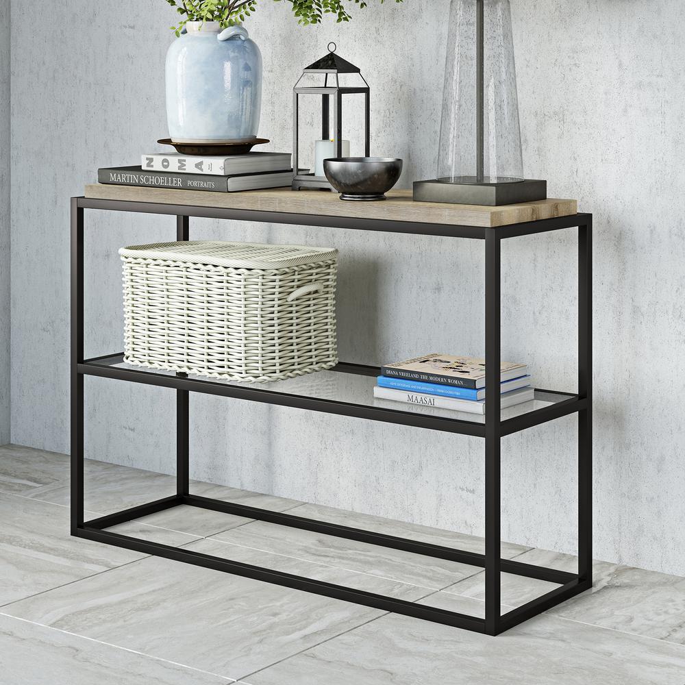 Hector 42'' Wide Rectangular Console Table in Blackened Bronze. Picture 2