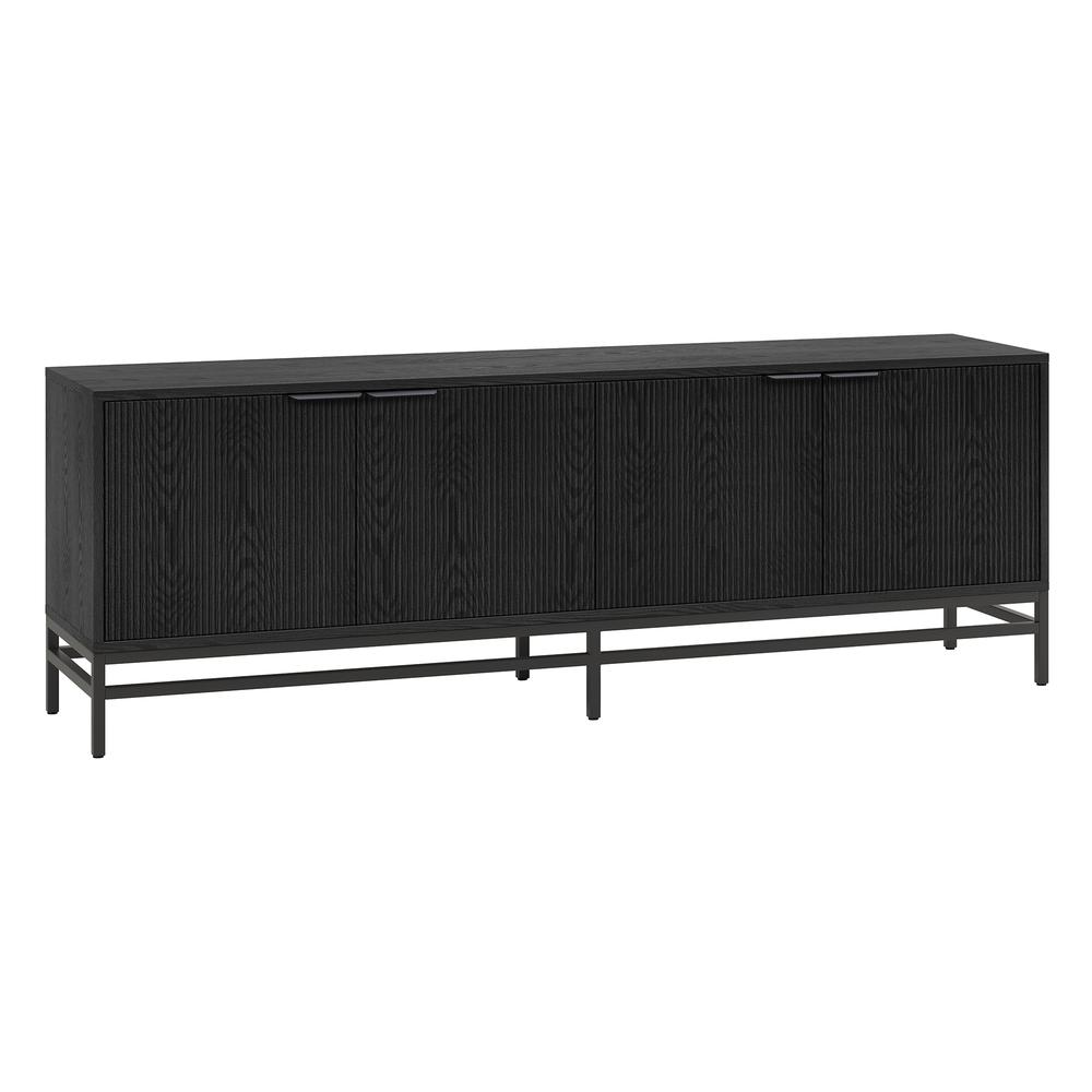 Montello Rectangular TV Stand for TV's up to 78" in Black Grain. Picture 1