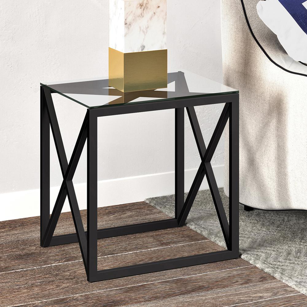 Dixon 20'' Wide Square Side Table in Blackened Bronze. Picture 2