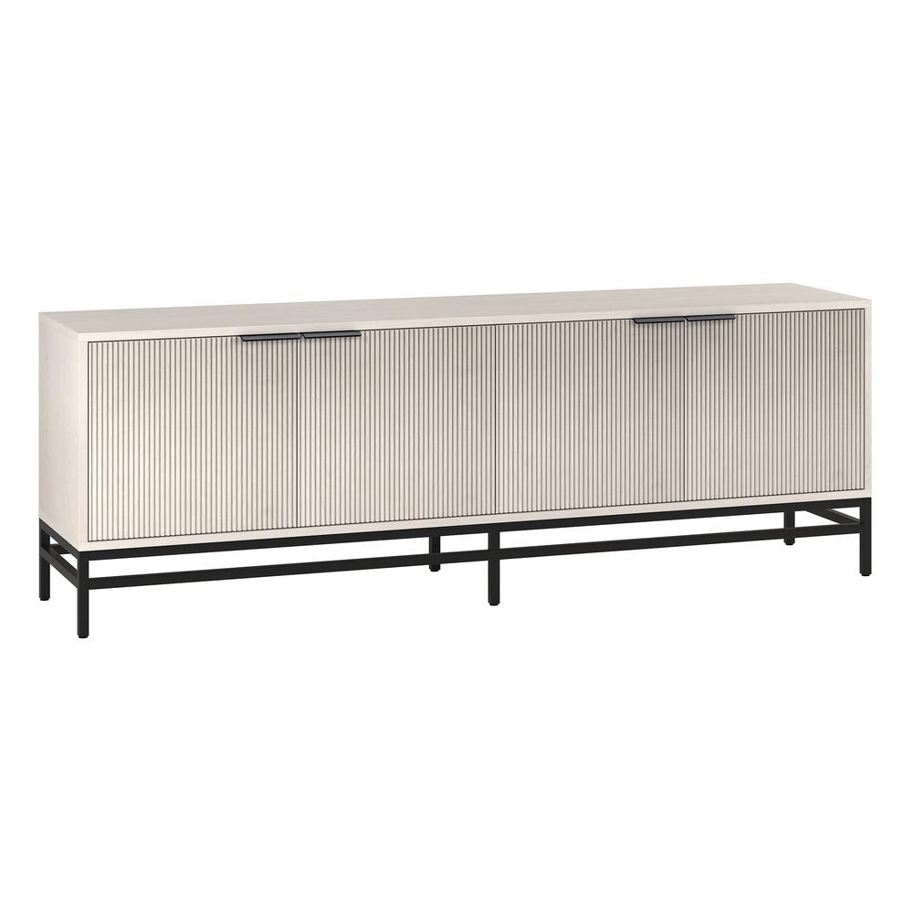 Montello Rectangular TV Stand for TV's up to 78" in Alder White. Picture 1