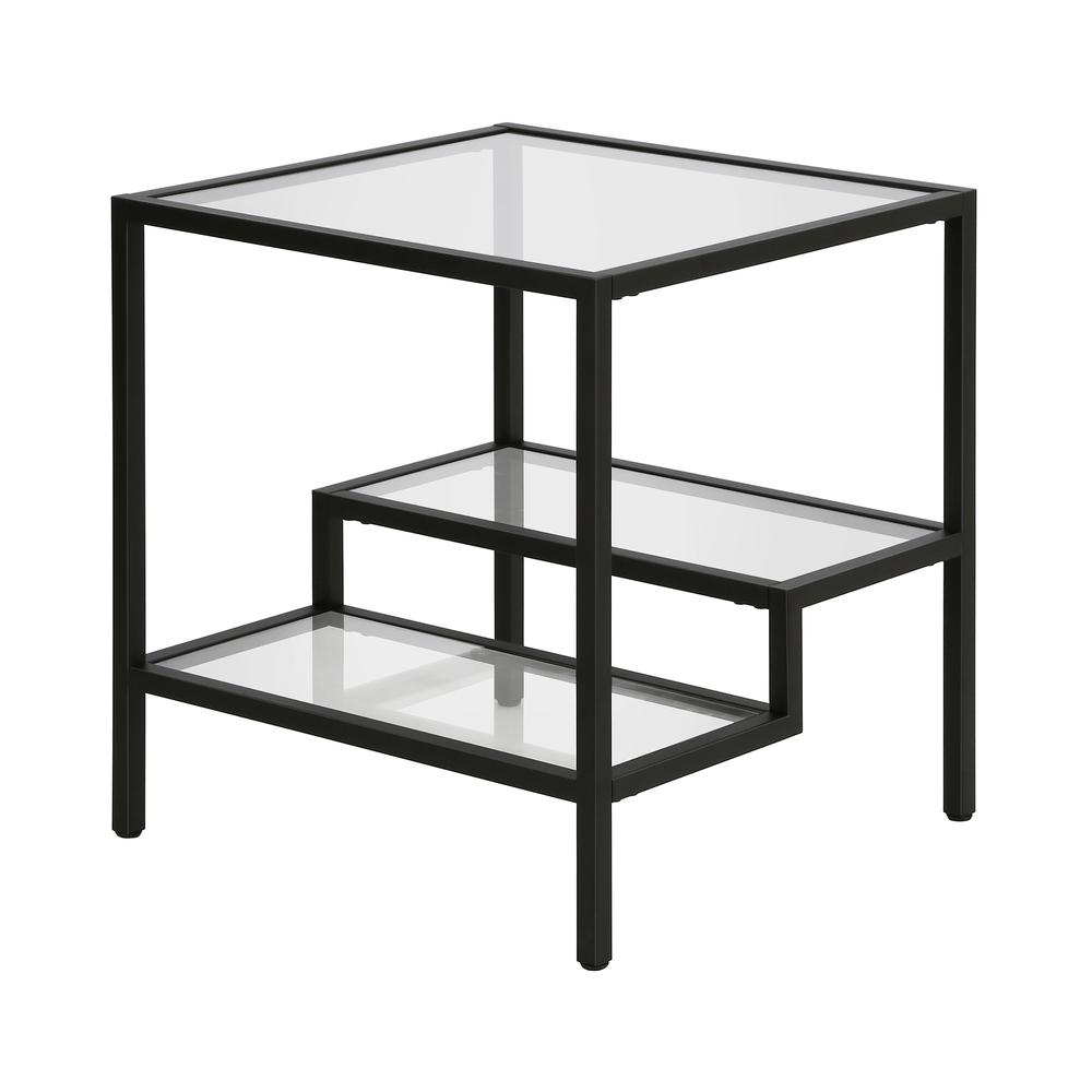 Lovett 20'' Wide Square Side Table in Blackened Bronze. Picture 1