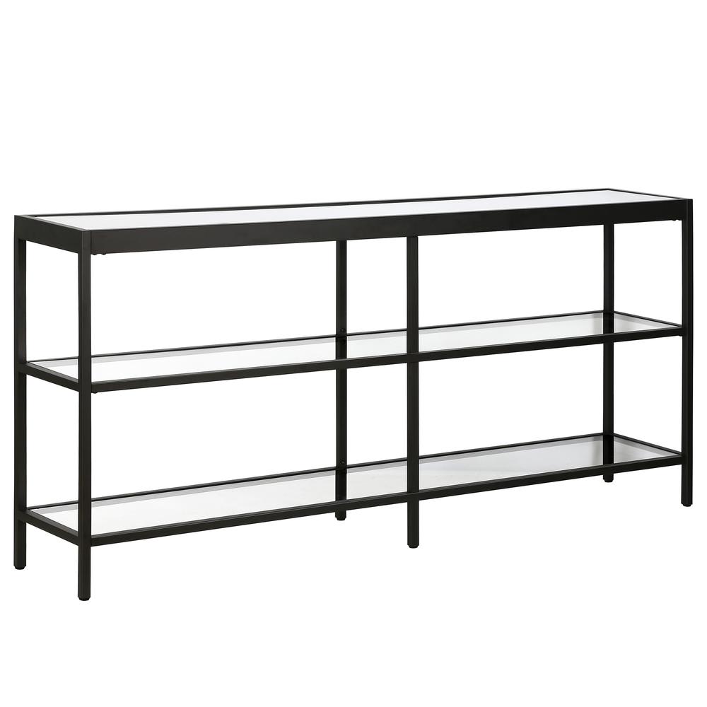 Alexis 64'' Wide Rectangular Console Table in Blackened Bronze. The main picture.