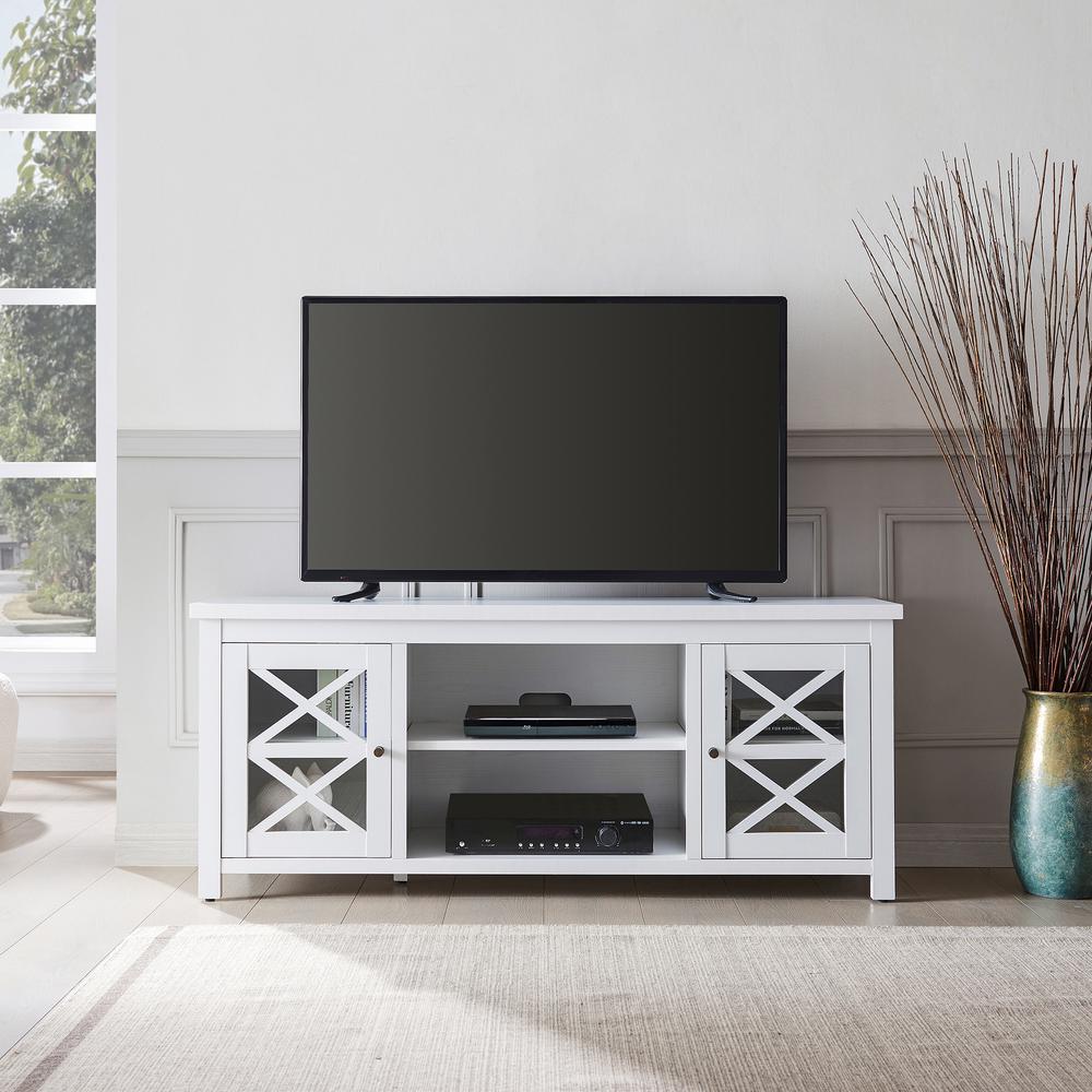 Colton Rectangular TV Stand for TV's up to 65" in White. Picture 4