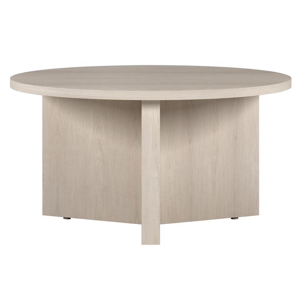 Anders 32" Wide Round Coffee Table in Alder White. Picture 1