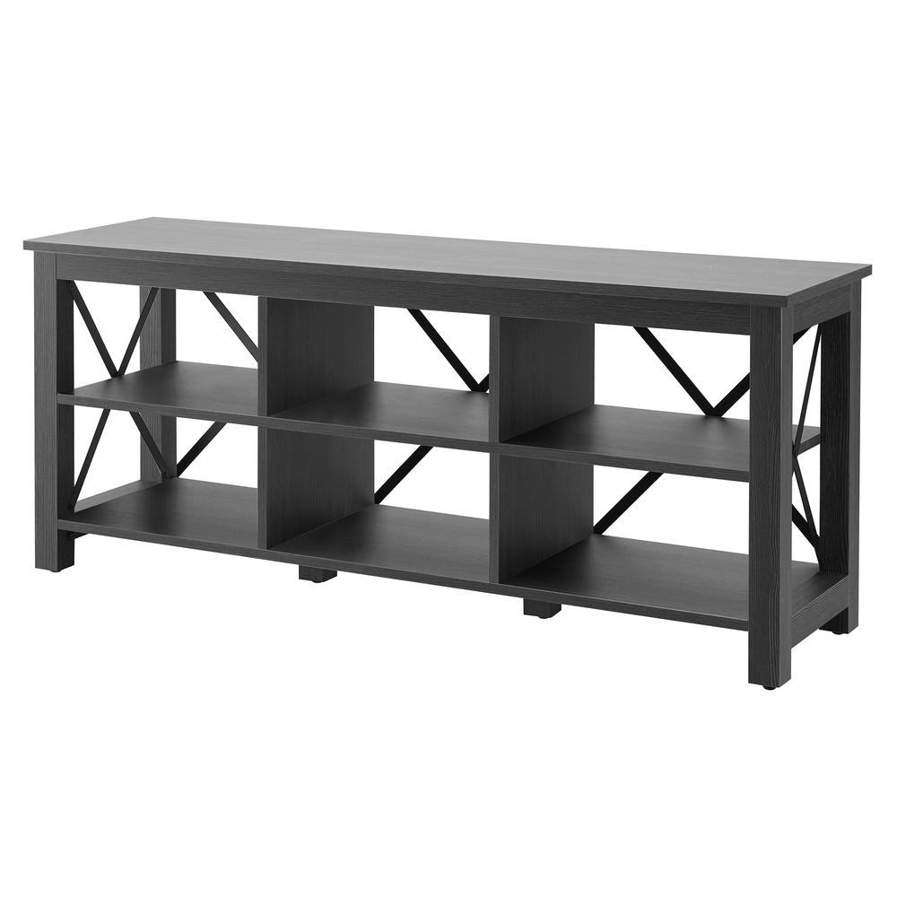 Sawyer Rectangular TV Stand for TV's up to 65" in Charcoal Gray. Picture 4