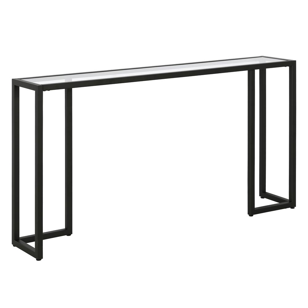 Oscar 55'' Wide Rectangular Console Table in Blackened Bronze. Picture 1