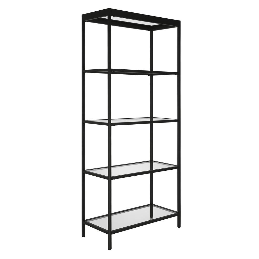 Alexis 30'' Wide Rectangular Bookcase in Blackened Bronze. Picture 1