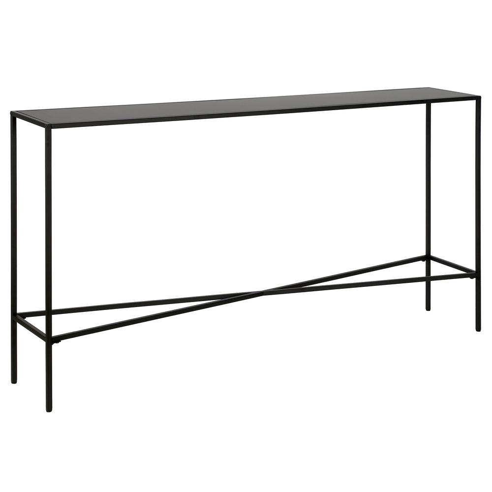 Henley 55'' Wide Rectangular Console Table with Metal Top in Blackened Bronze. Picture 1